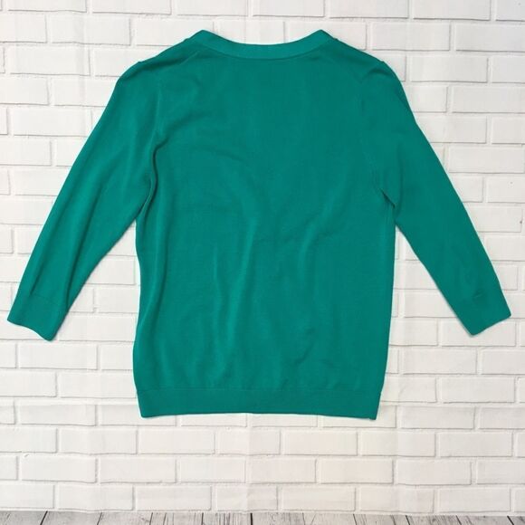 Talbots teal green cardigan with 3/4 sleeves | SP - Picture 2 of 6